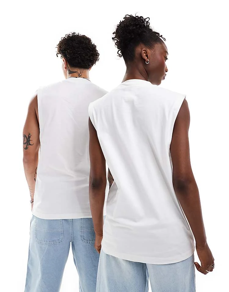 Calvin Klein Jeans Pride Unisex Graphic Vest Top In White For Unisex 2 Calvin Klein Jeans Pride Unisex Graphic Vest Top In White For Unisex - Image 2