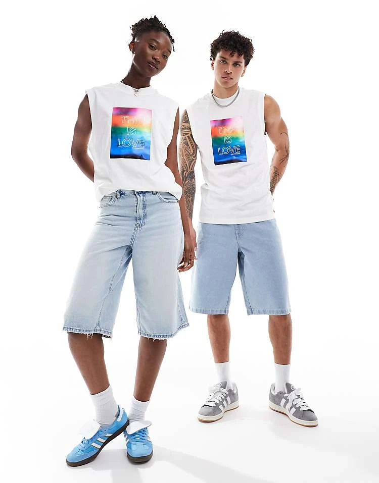 Calvin Klein Jeans Pride Unisex Graphic Vest Top In White For Unisex 4 Calvin Klein Jeans Pride Unisex Graphic Vest Top In White For Unisex - Image 4