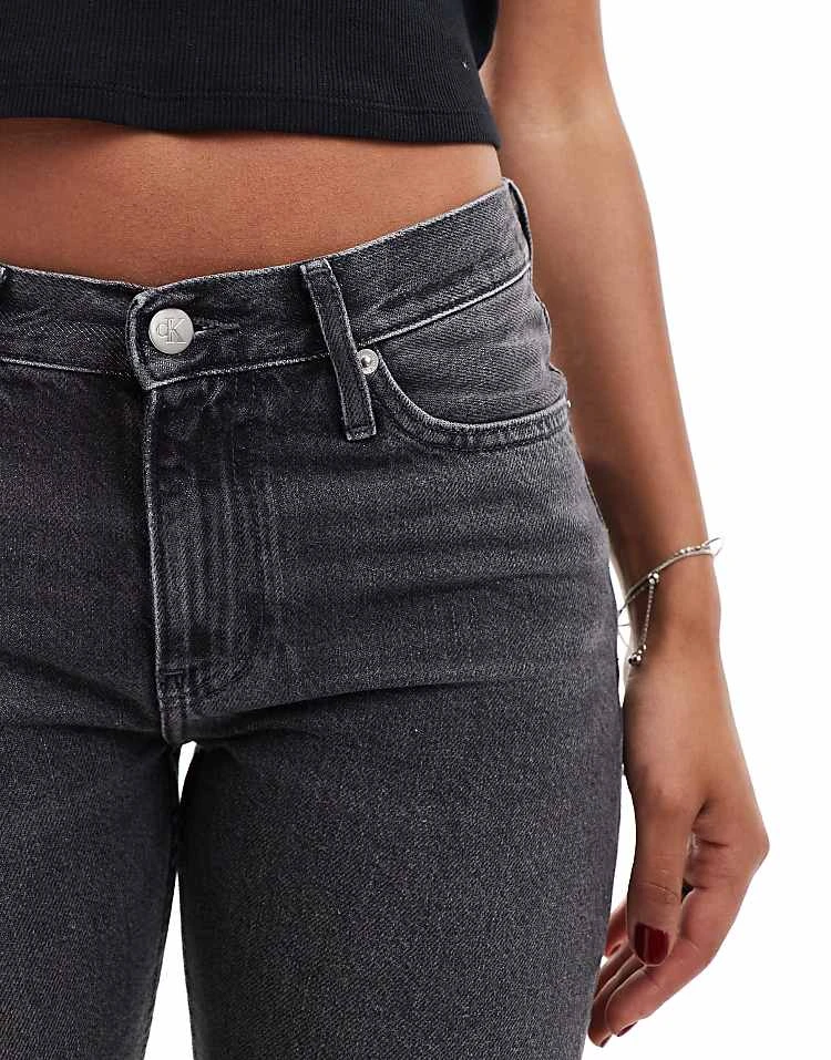 Calvin Klein Jeans Low Rise Straight Jeans In Washed Black For Women Denim Black 4 Calvin Klein Jeans Low Rise Straight Jeans In Washed Black For Women Denim Black - Image 4
