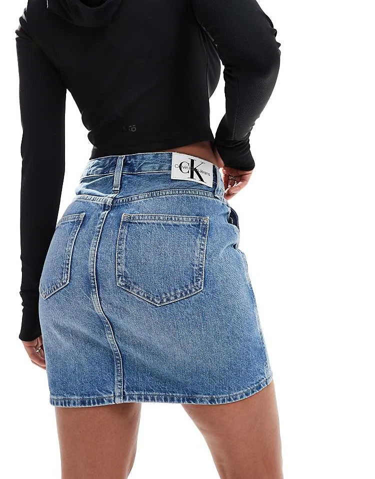 Calvin Klein Jeans Denim Mini Skirt In Light Wash For Women Denim Light 6 Calvin Klein Jeans Denim Mini Skirt In Light Wash For Women Denim Light - Image 6