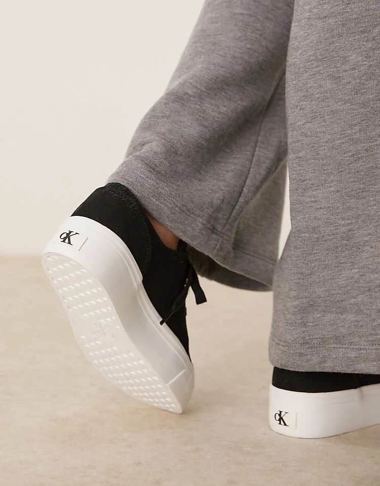 Calvin Klein Jeans Vulc Flatform Canvas Trainers In Black For Women Black/bright White 5 Calvin Klein Jeans Vulc Flatform Canvas Trainers In Black For Women Black/bright White - Image 5